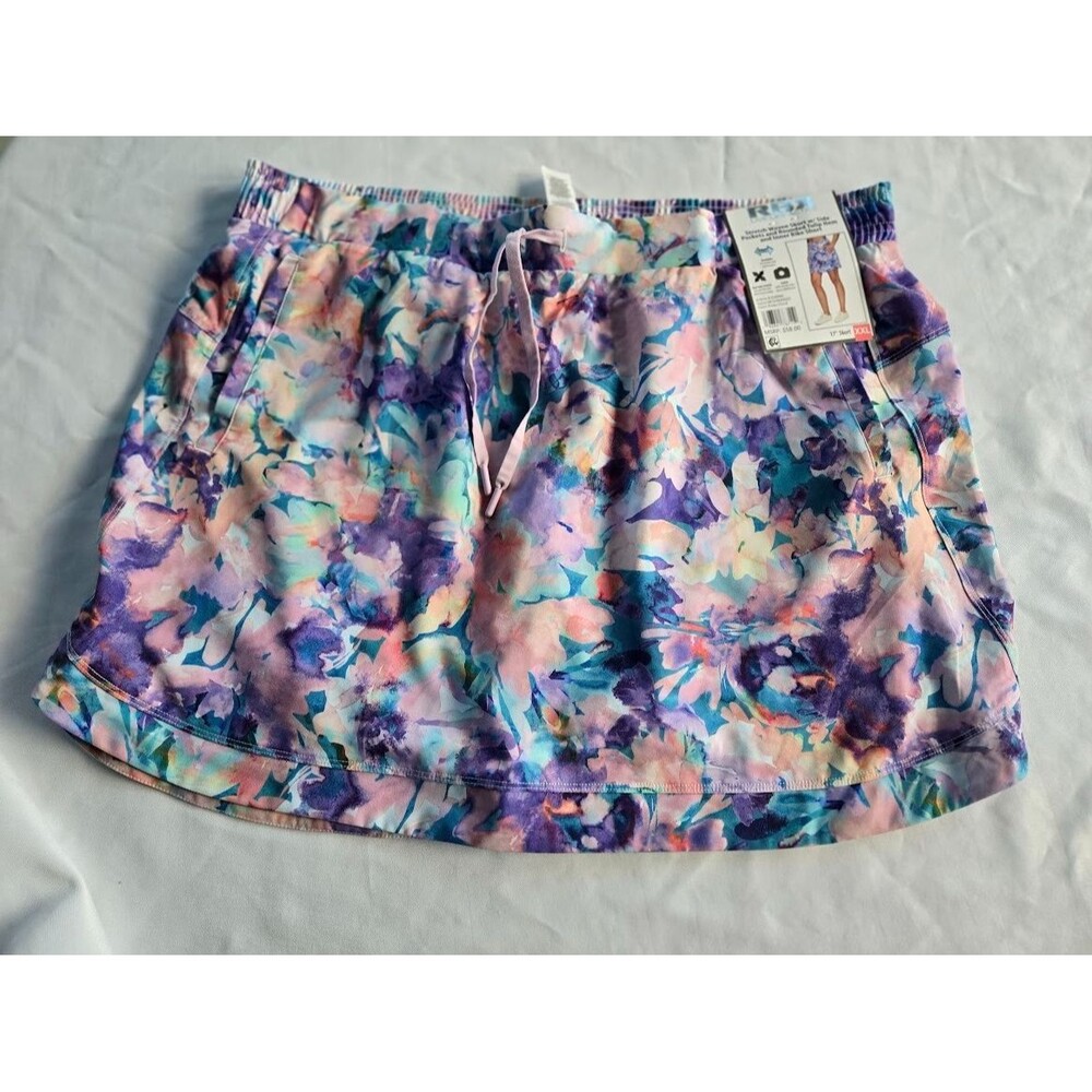 RBX Womens Multicolor 17" Skort - Tulip Hem Inner Bike Short Size XXL NWT